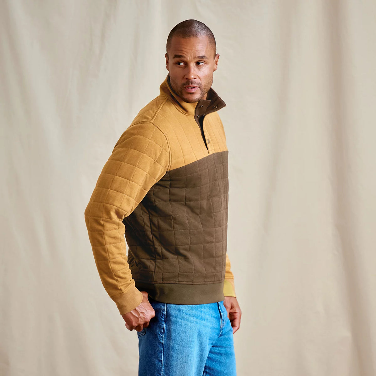 Men's Battenkill Colorblock Quilted 1/4-Snap Sweatshirt - Orvis Best Seller