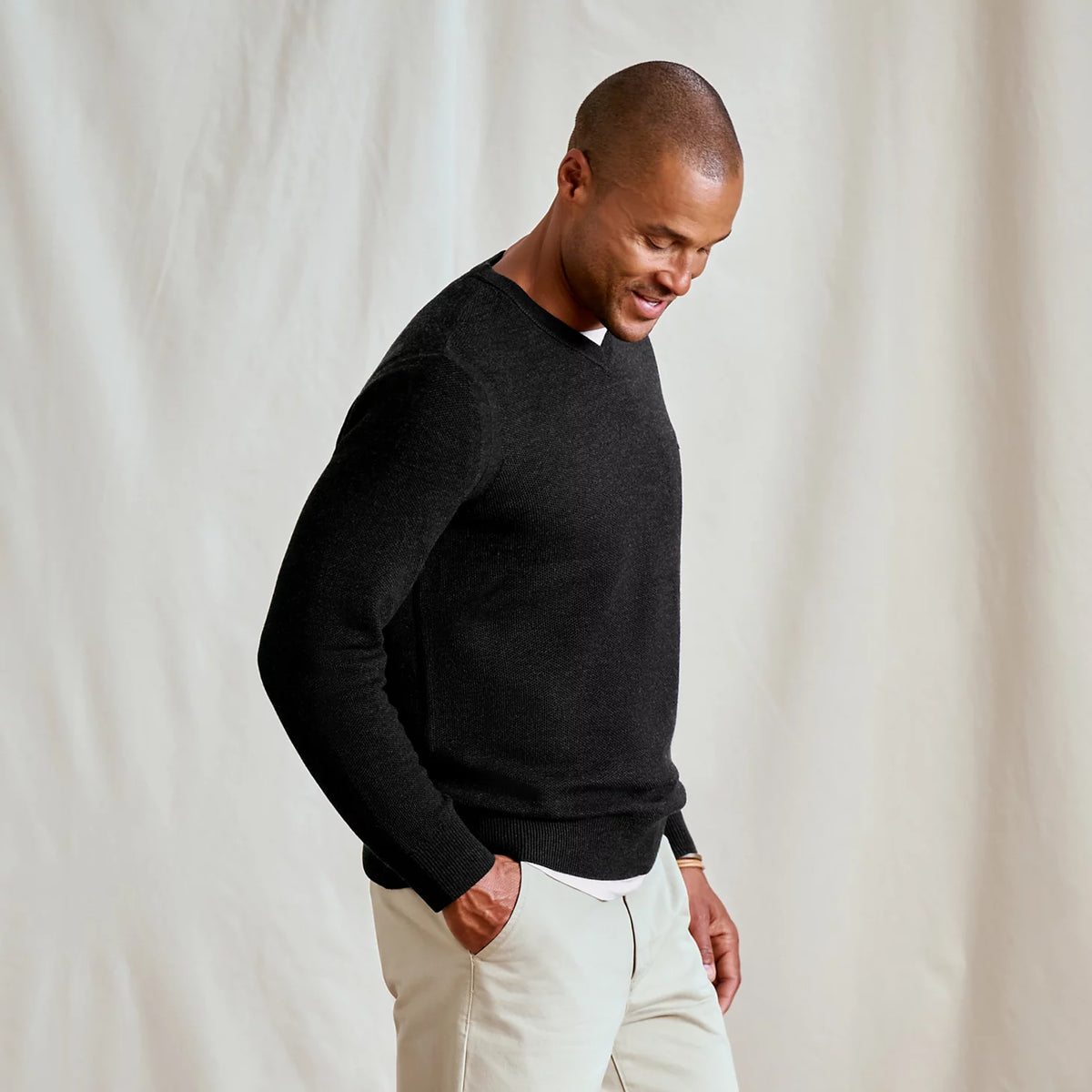 Merino Piqué V-Neck Sweater - Orvis Signature