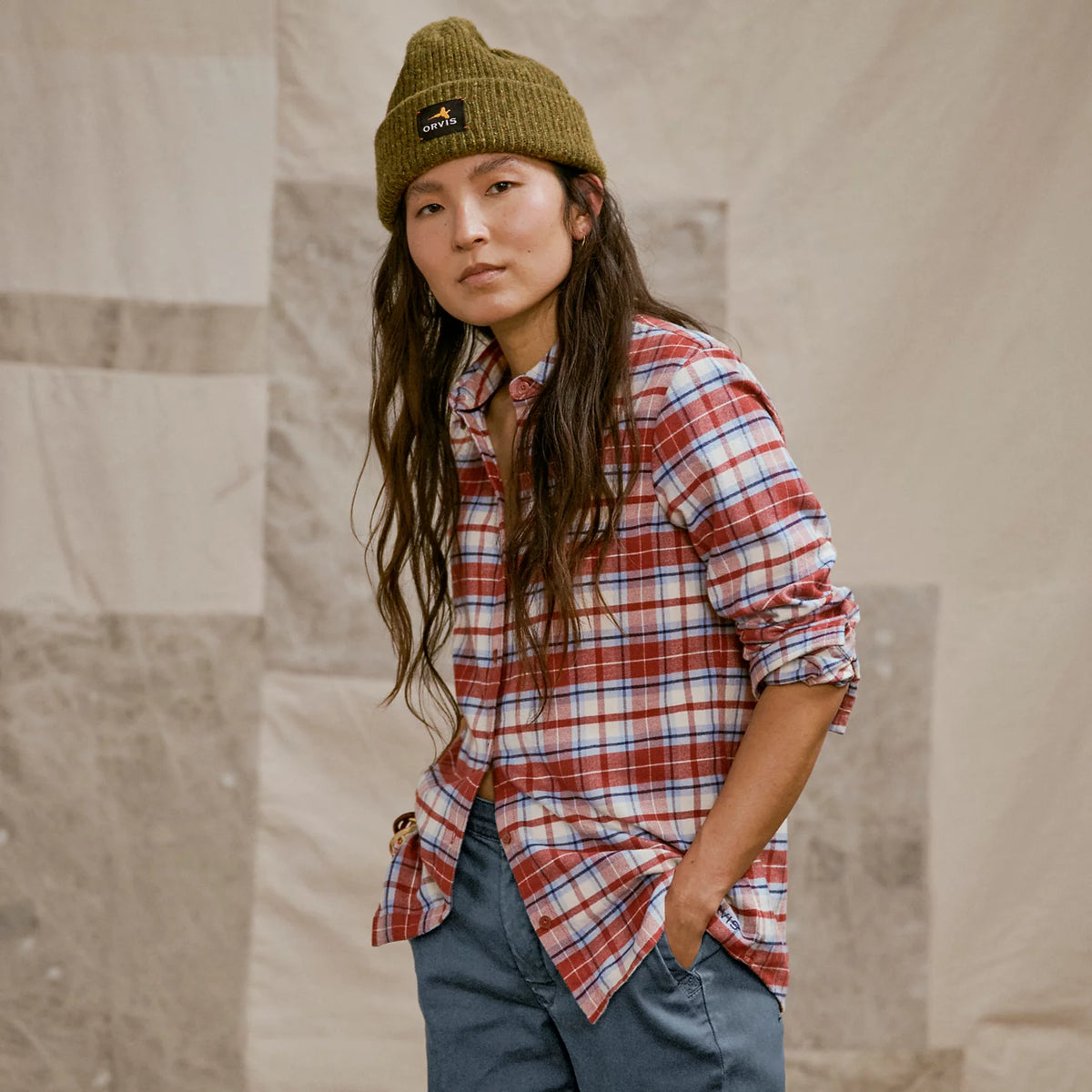 RUSSET/SNOW PLAID,XS