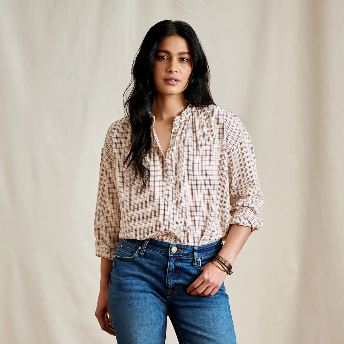 Women's Sunderland Brushed Twill Long-Sleeve Top - Orvis Quality