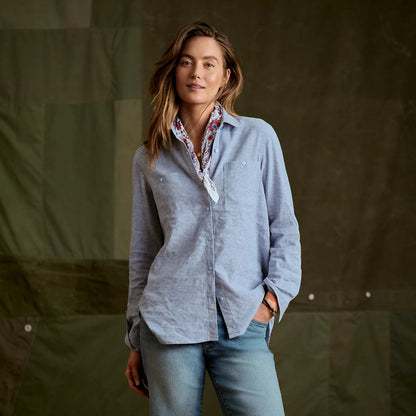 DUSTY BLUE CHAMBRAY,XS