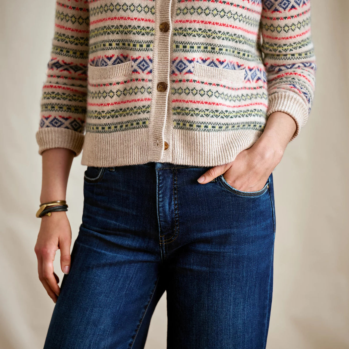 Fair Isle Patterned Brushed Cashmere Cardigan - Orvis Recommended