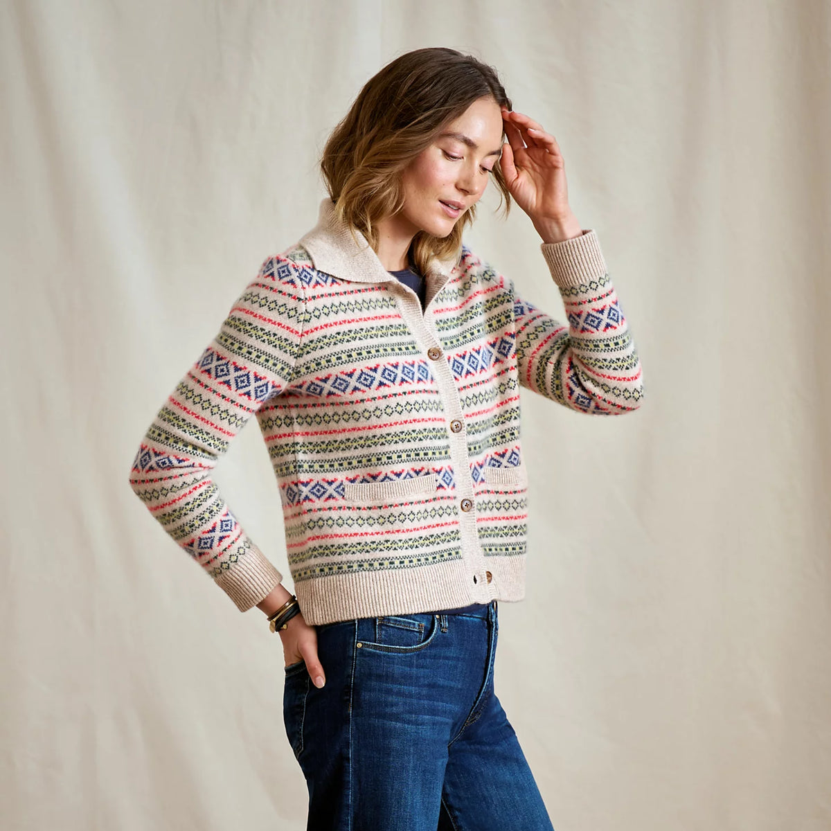 Fair Isle Patterned Brushed Cashmere Cardigan - Orvis Recommended