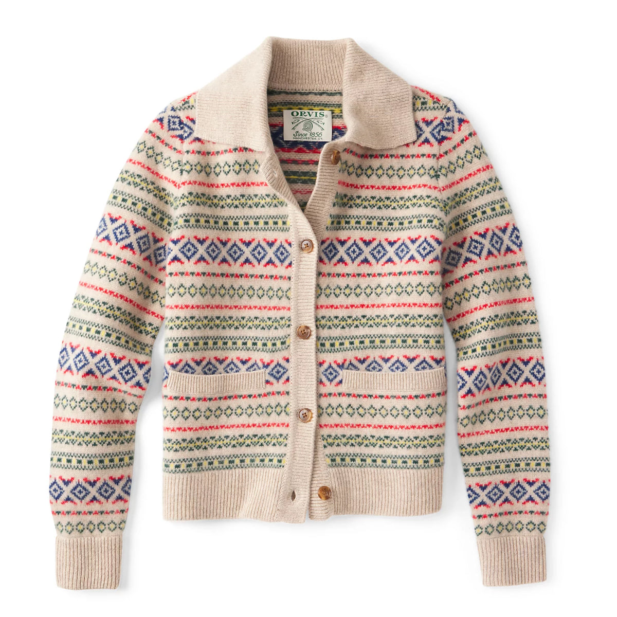 Fair Isle Patterned Brushed Cashmere Cardigan - Orvis Recommended