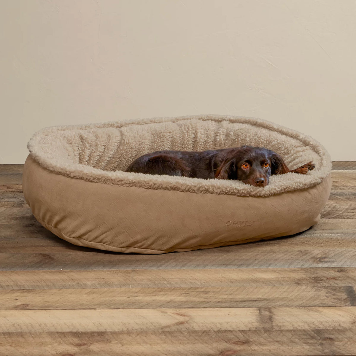 Orvis ComfortFill-Eco™ Wraparound Dog Bed with Fleece - Orvis Customer Favorite