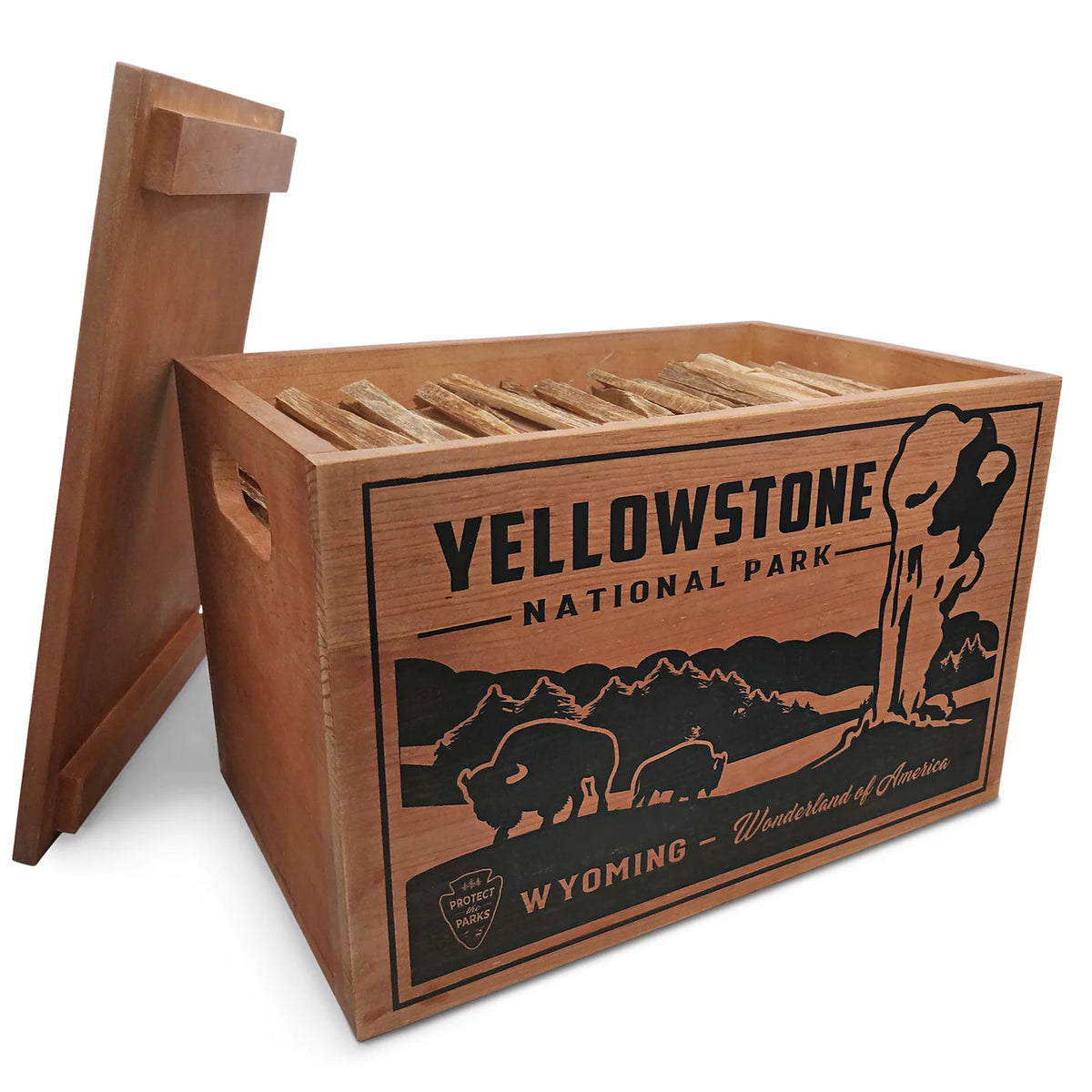National Parks Fatwood Wooden Crate - Orvis New