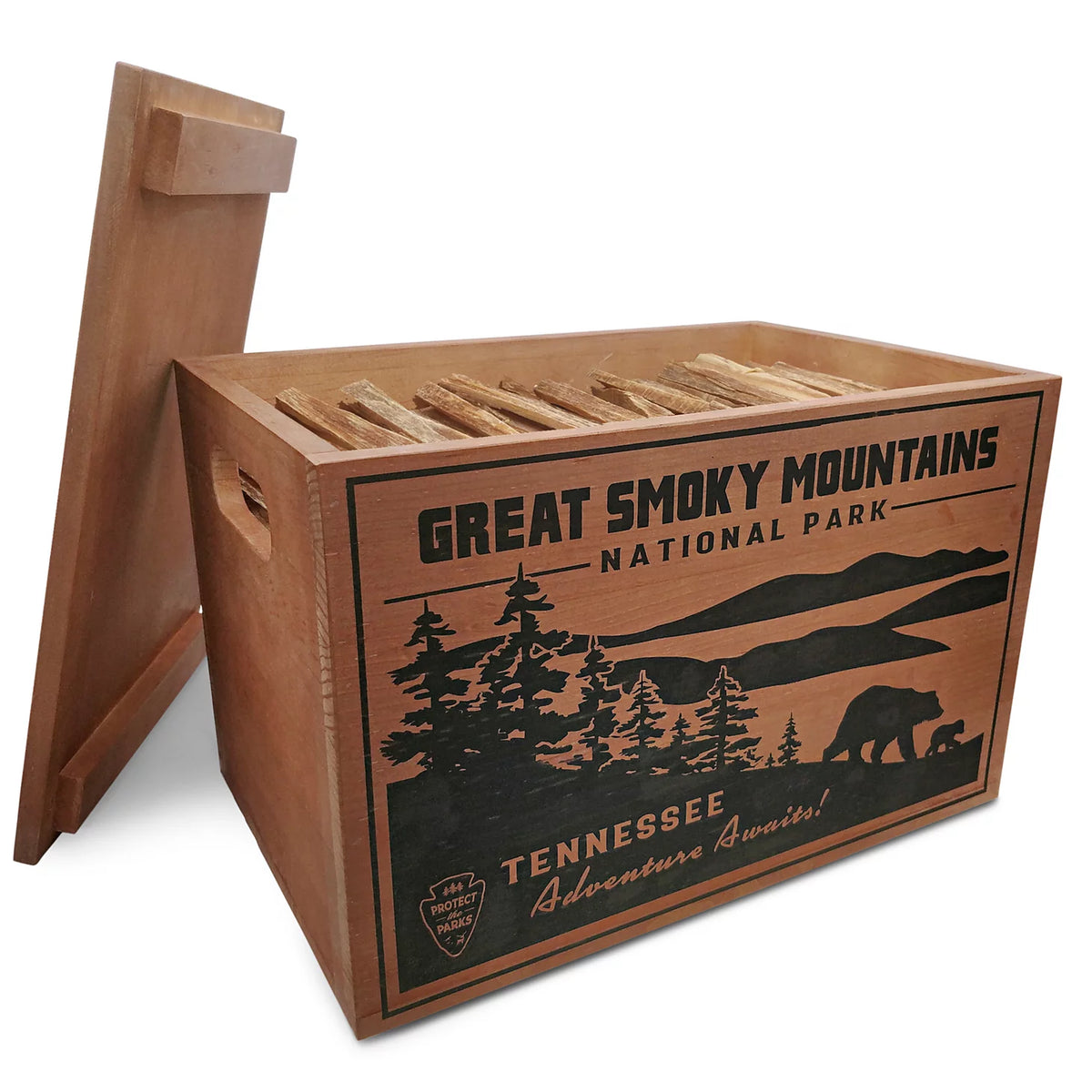 National Parks Fatwood Wooden Crate - Orvis New