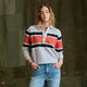 GRAY/PAPAYA STRIPE